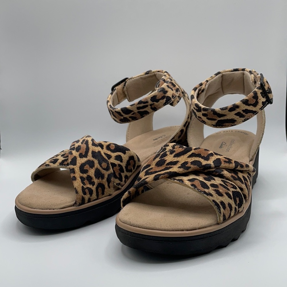 Clarks animal print sandals